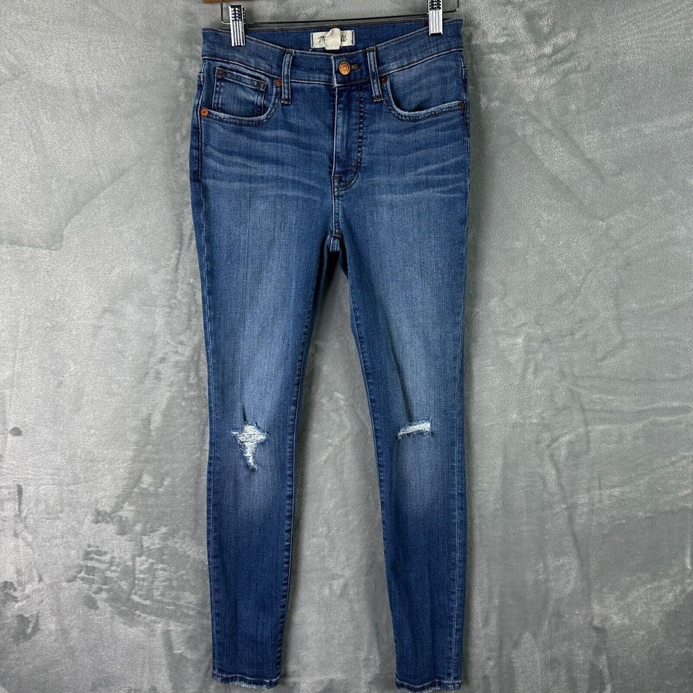 madewell 9 mid rise skinny jeans size 25 (26x27) blue denim